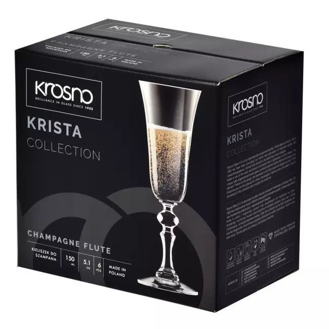 Kieliszki do szampana Krosno krista 165 ml opakowanie